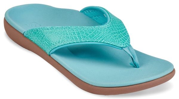 Spenco Yumi 2 Croco Women's Orthotic Sandal - Turquoise - Profile main