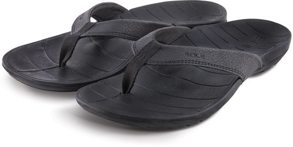 SOLE Women's Baja Orthotic Flip Flop Sandal - Black - Alt-front