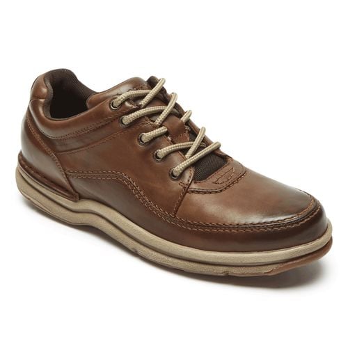 Rockport World Tour Classic - Men's Walking Shoe - Brown Leather - Angle