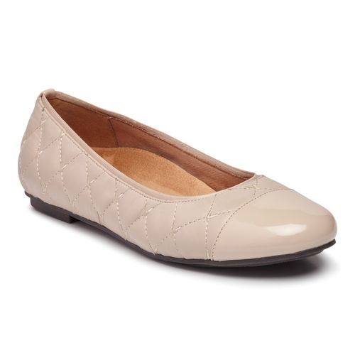 Vionic Desiree Women's Quilted Flat Supportive Dress Shoe - Nude - 1 profile view