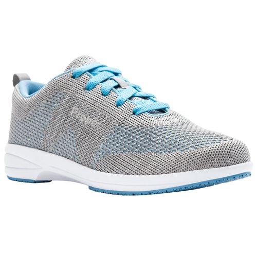 Propet Washable Walker Evolution Women's Lace Up Fashion Sneakers - Lt Grey/Lt Blue - Angle