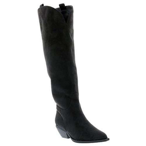 Penny Loves Kenny Saddle - Women's - Black Microsuede - Angle