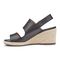 Vionic Brooke Women's Wedge Supportive Sandals - Black Leather - 2 left view