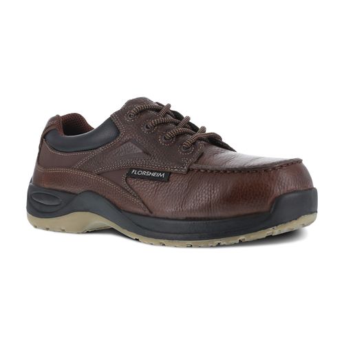 Florsheim Work Rambler Creek Men's Composite Toe Casual Work Shoe - Brown - Profile View