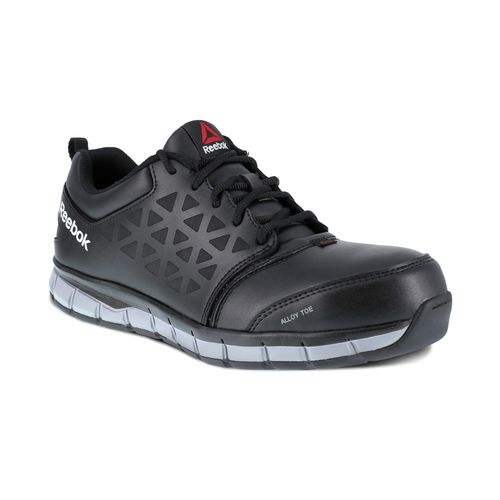 Reebok Work Women's Sublite Cushion Alloy Toe Athletic Work Shoe CD - Black - Profile View