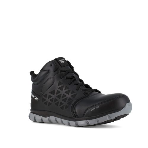 Reebok Work Women's Sublite Cushion Mid EH Work Boot - Black - Profile View