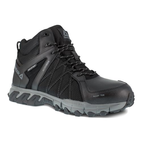 Reebok Work Men's Trailgrip Work 6" Alloy Toe Waterproof Hiker - Black and Grey - Profile View