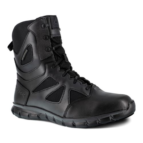 Reebok Duty Men's Sublite Cushion Tactical Soft Toe 6" Waterproof Boot  - Black - Profile View