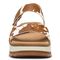 Vionic Brielle 3/4 Strap Wedge Platform Sandal with Arch Support - Brown Cow Print - Front