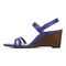 Vionic Emmy Woemn's Backstrap Wedge Sandal - Royal Blue Embossed - Left Side