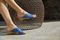 Vionic Leticia Women's Wedge Comfort Sandal - Dark Blue - 4-med