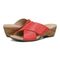 Vionic Leticia Women's Wedge Comfort Sandal - Poppy - pair left angle