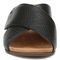 Vionic Leticia Women's Wedge Comfort Sandal - Black-Tumbled Leathe - Front