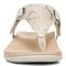 Vionic Wanda Women's Leather T-Strap Supportive Sandal - Bone Snake - 6 front view