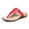 Vionic Wanda Women's Leather T-Strap Supportive Sandal - Poppy - Left angle