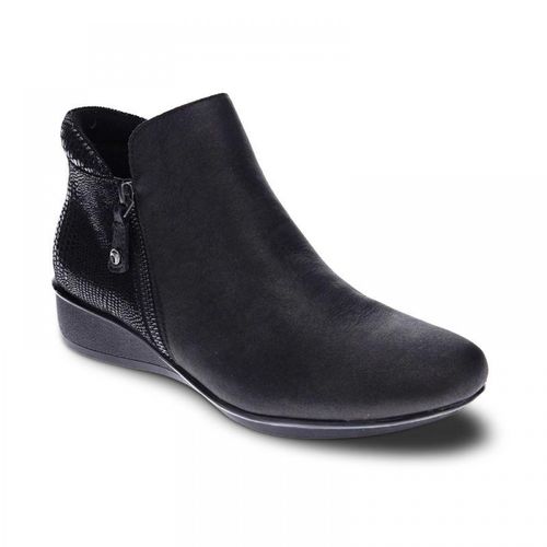 Revere Damascus Women's Comfort Bootie - bootie Onyx/Black Lizard