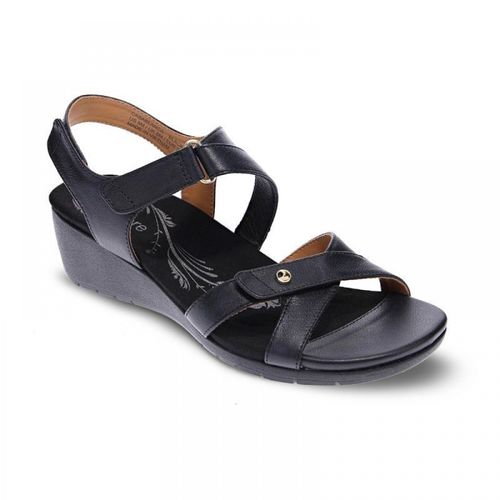 Revere Casablanca Backstrap Wedge - Women's - Black French - Angle