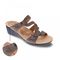 Revere Sofia Wedge Slide - Women's - Rusty Metallic - Strap Detail