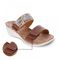 Revere Sorrento Cork Wedges - Women's - Cognac - Strap Detail