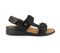 Strive Aruba Women's Comfortable and Arch Supportive Sandals - All Black - Side