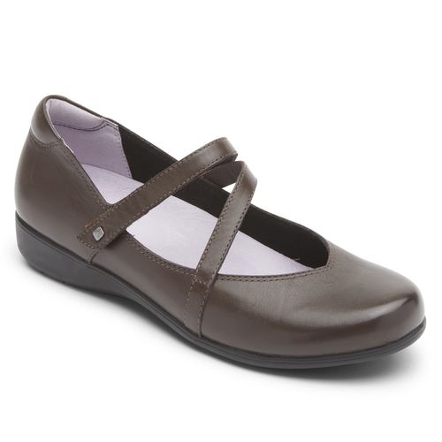 Aravon Abbey Z-strap Women's Mary Jane - Brown - Angle