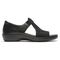 Aravon Duxbury T-strap Women's Comfort Sandal - Black Multi - Side