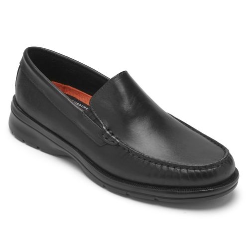 Rockport Palmer Men's Venetian Casual Loafer - Black - Angle